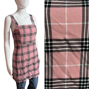 #9 H&M Divided Pink and Black Plaid Dress – Size 6